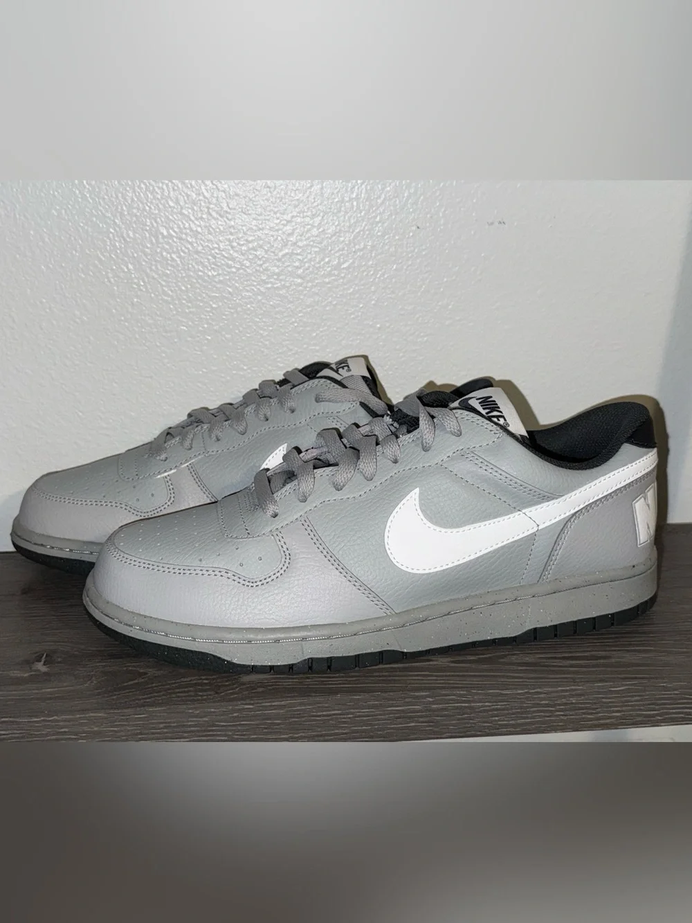 Nike Men’s Big Nike Low Shoes, Size 10M, Light Grey/Summit White, New In Box